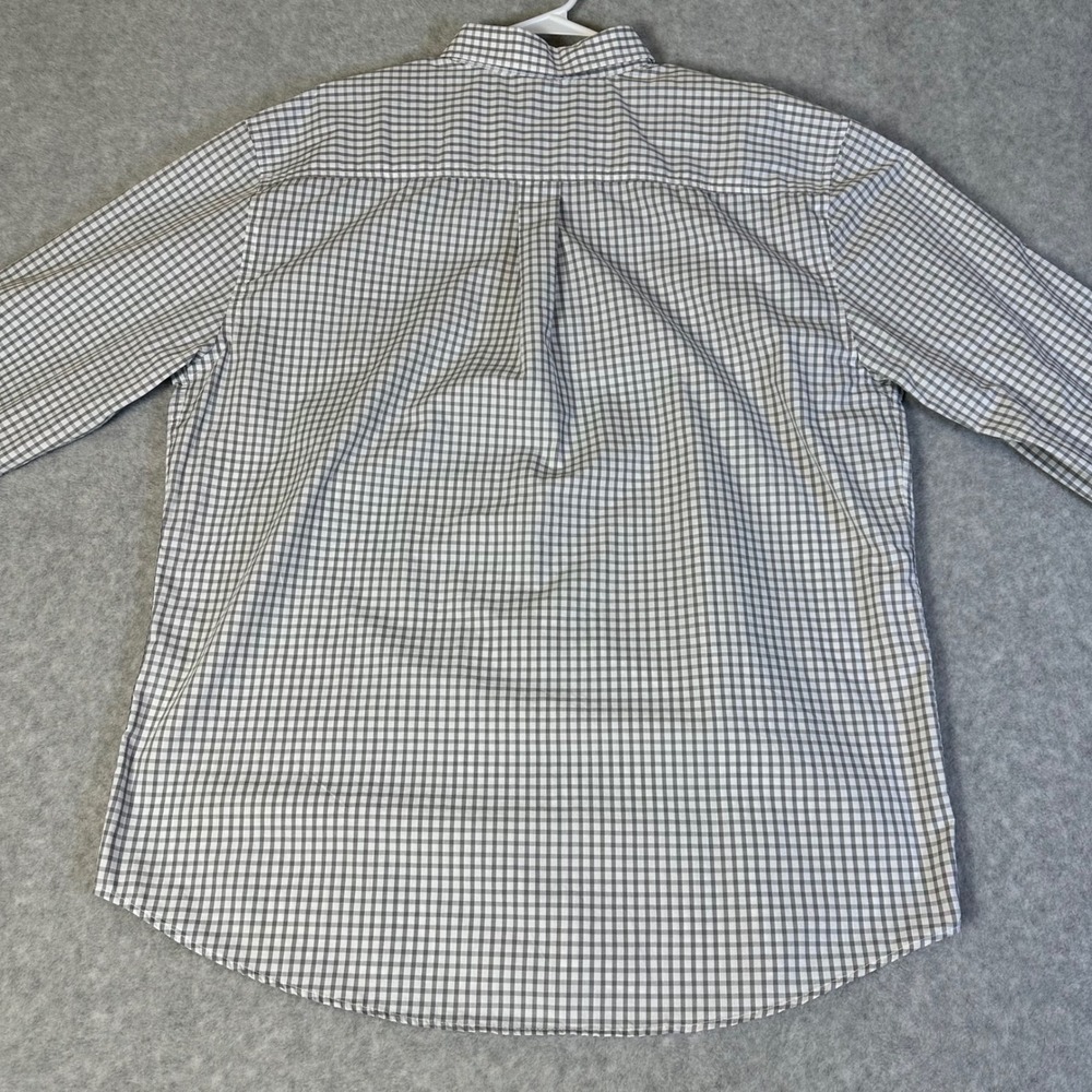 Vantage Mens 2X Grey Gingham Long Sleeve Button Down Shirt Bird Logo Pocket - Picture 11 of 12